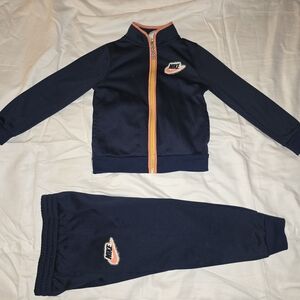 Nike Kids Navy and Orange Tracksuit
